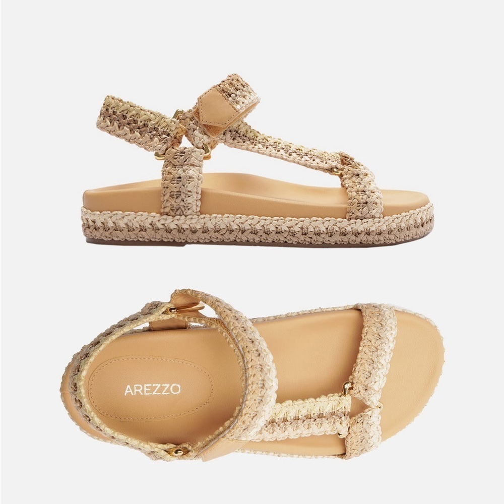 Arezzo Women's Mya Woven Footbed Sandals - Size 8